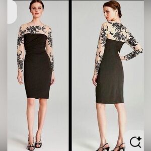 David Meister black embroidered cocktail dress From NM SIZE 12